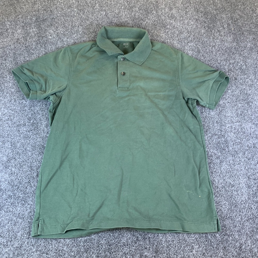 Uniqlo Polo Shirt Mens Medium Olive Green Good Short Sleeve Performance Golf